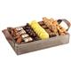 Gourmet chocolates, sweets, and roasted and candied nuts on a wooden tray from shiva.com. Kosher