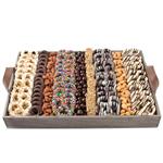 48 chocolate dipped pretzels, roasted nuts, bonbons and more from shiva.com. Kosher