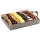 Gourmet chocolates, Viennese crunch, premium nuts, and more on a wooden tray from shiva.com. Kosher