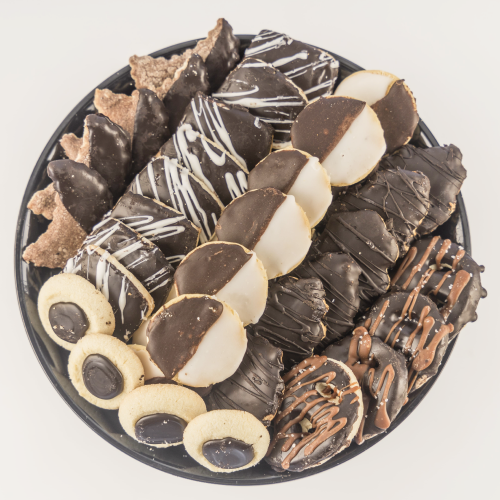 BDR02S-1 small black and white cookie platter 1