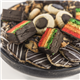 BDR08S-1 small cookie platter with rainbow cookies