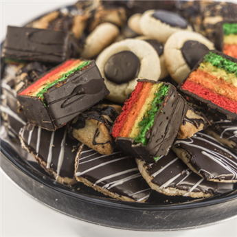 BDR08S-1 small cookie platter with rainbow cookies