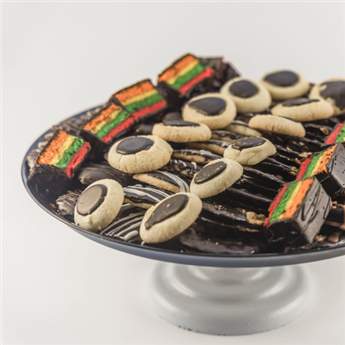 BDR08L-1 large cookie platter with rainbow cookies 1