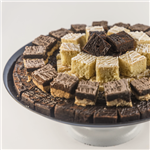 BDR09L-1 large brownie platter with white and dark chocolate drizzle 2