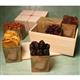 4lbs. of dried apricots, cherries, plums, mangos and roasted almonds in a wooden keepsake box from shiva.com.